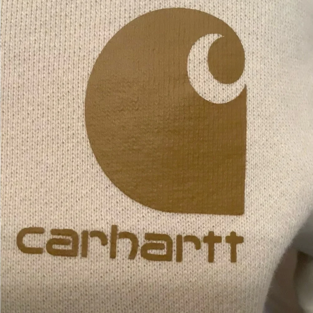 Carhartt Cream and Brown Boy’s Hoodie Work-wear warm active farm wear like new - Picture 4 of 9
